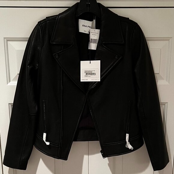 Ena Pelly NWT Leather Biker Motorcycle Jacket - Picture 1 of 6